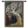 A Kiss by Edmund Blair Leighton | Woven Tapestry Wall Art Hanging | Medieval Scottish Royal Palace Scene | 100% Cotton USA Size 53x37 Wall Tapestry
