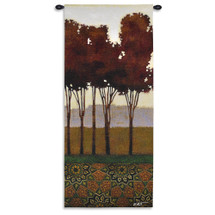 Dreamer's Grove II by Norman Wyatt Jr. | Woven Tapestry Wall Art Hanging | Contemporary Vertical Landscape with Warm Middle Eastern Pattern | 100% Cotton USA Size 62x26 Wall Tapestry