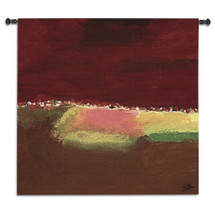 Elizascape | Woven Tapestry Wall Art Hanging | Bold Abstract Landscape Painting | 100% Cotton USA Size 53x53 Wall Tapestry