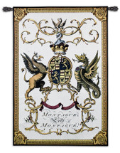 Lord Montague by Jacobs Peerage | Woven Tapestry Wall Art Hanging | Royal Family Crest Coat of Arms with Gold Border | 100% Cotton USA Size 53x35 Wall Tapestry