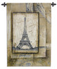 Passport to Eiffel by Ethan Harper | Woven Tapestry Wall Art Hanging | Minimalist French Eiffel Tower Illustration | 100% Cotton USA Size 53x36 Wall Tapestry