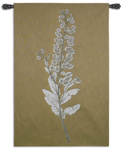 Taupe Nature Study III | Woven Tapestry Wall Art Hanging | Simple Botanical Nature Study | 100% Cotton USA Size 62x40 Wall Tapestry