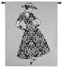 Femme Fatale | Woven Tapestry Wall Art Hanging | Stylish Woman in Stark Floral Black and White Dress | 100% Cotton USA Size 52x42 Wall Tapestry
