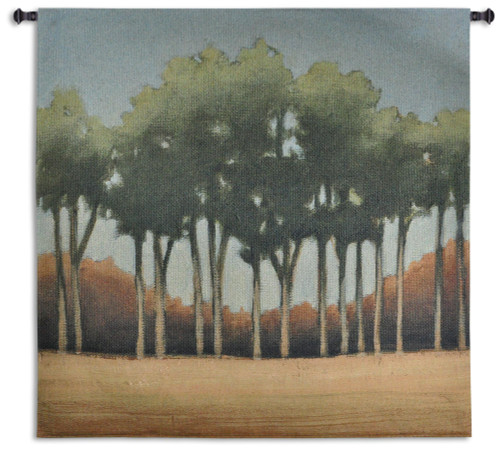 Stand of Trees | Woven Tapestry Wall Art Hanging | Peaceful Landscape in Muted Colors | 100% Cotton USA Size 52x50 Wall Tapestry
