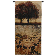 Autumn Minuet I by Keith Mallett | Woven Tapestry Wall Art Hanging | Scattered Crisp Fall Leaves Landscape Silhouette | 100% Cotton USA Size 52x26 Wall Tapestry