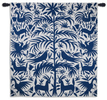 Otomi Royal | Woven Tapestry Wall Art Hanging | Traditional Mexican Silhouette Nature Artwork | 100% Cotton USA Size 58x53 Wall Tapestry