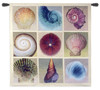 Shell Collection | Woven Tapestry Wall Art Hanging | Colorful Geometric Seashells Panel Artwork | 100% Cotton USA Size 44x44 Wall Tapestry