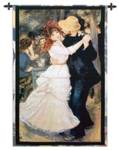 Dance at Bougival by Pierre Auguste Renoir | Woven Tapestry Wall Art Hanging | Lovely French Impressionist Masterpiece | 100% Cotton USA Size 53x38 Wall Tapestry