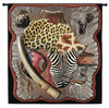 Africa | Woven Tapestry Wall Art Hanging | Colorful Wildlife African Continent | 100% Cotton USA Size 52x47 Wall Tapestry