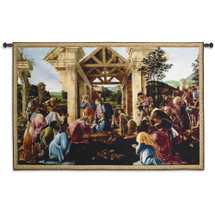 The Adoration of the Magi by Sandro Botticelli | Woven Tapestry Wall Art Hanging | Renaissance Art Worship of Jesus Christ Nativity | 100% Cotton USA Size 63x41 Wall Tapestry