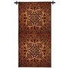 Double Iron Work Vertical | Woven Tapestry Wall Art Hanging | Bronze Gold Metallic Damask Pattern Metal Panels | 100% Cotton USA Size 105x53 Wall Tapestry