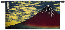 Red Fuji by Katsushika Hokusai | Woven Tapestry Wall Art Hanging | ‘Thirty-Six Views Of Mount Fuji’ Classic Japanese Woodblock Print | 100% Cotton USA Size 50x26 Wall Tapestry