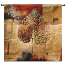 Abstract Autumn by Jae Dougall | Woven Tapestry Wall Art Hanging | Warm Fall Maple Leaf Artwork | 100% Cotton USA Size 64x64 Wall Tapestry