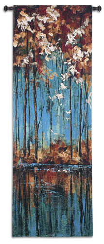 The Mirror by Luis Solis | Woven Tapestry Wall Art Hanging | Impressionist Autumn Trees Reflecting on Pond | 100% Cotton USA Size 61x20 Wall Tapestry