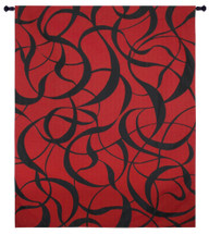 Twists and Turns Fireball | Woven Tapestry Wall Art Hanging | Fierce Red and Black Swirling Pattern | 100% Cotton USA Size 63x52 Wall Tapestry