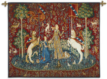 The Lady and The Unicorn – Taste | Woven Tapestry Wall Art Hanging | Historic Middle Ages Tapestry Reproduction | 100% Cotton USA Size 62x51 Wall Tapestry