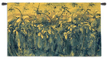Sparks II | Woven Tapestry Wall Art Hanging | Floral Abstract Blooming Rich Yellow Field | 100% Cotton USA Size 53x31 Wall Tapestry