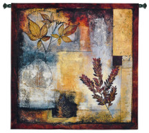 Organic Autumn by Jae Dougall | Woven Tapestry Wall Art Hanging | Abstract Nature Collage an Fall Colors | 100% Cotton USA Size 53x53 Wall Tapestry