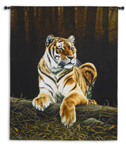 Grandeur by Paul James | Woven Tapestry Wall Art Hanging | Majestic Bengal Tiger Lounging | 100% Cotton USA Size 66x52 Wall Tapestry