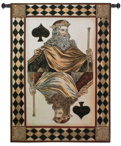 King of Spades | Woven Tapestry Wall Art Hanging | King Of Spades Card Poker Game Room Artwork | 100% Cotton USA Size 53x38 Wall Tapestry