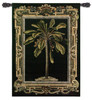 Masterpiece Palm I | Woven Tapestry Wall Art Hanging | Coconut Palm on Black with Elaborate Border | 100% Cotton USA Size 53x38 Wall Tapestry