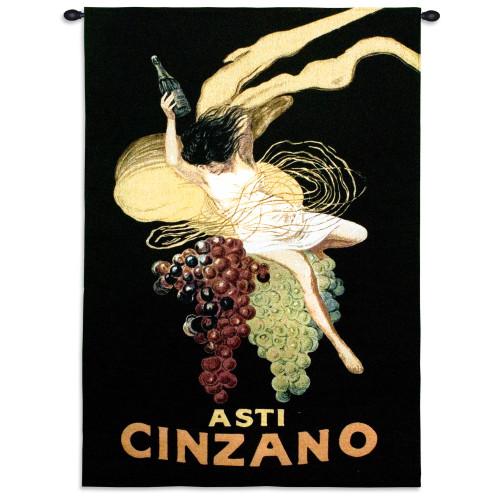 Cinzano by Leonetto Cappiello | Woven Tapestry Wall Art Hanging | Vintage French Wine Advertisement Poster | 100% Cotton USA Size 53x38 Wall Tapestry