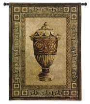 Vessel of Antiquity II by Jill O'Flannery | Woven Tapestry Wall Art Hanging | Rich Earthy Decorative Urn Still Life | 100% Cotton USA Size 65x52 Wall Tapestry