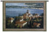 Garden on the Cote d'Azur by Max Hayslette | Woven Tapestry Wall Art Hanging | French Riviera Coast Village Rooftop View | 100% Cotton USA Size 73x53 Wall Tapestry