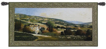 My Villa in Tuscany by Max Hayslette | Woven Tapestry Wall Art Hanging | Sunset over Hillside European Villa | 100% Cotton USA Size 53x27 Wall Tapestry