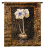 Lady Jane | Woven Tapestry Wall Art Hanging | Rich Earthy White Flower Bulb | 100% Cotton USA Size 34x26 Wall Tapestry