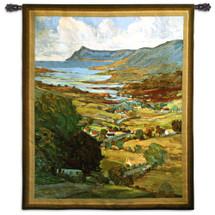 Color of Ireland by John William | Woven Tapestry Wall Art Hanging | Vivid Impressionist Seaside Landscape | 100% Cotton USA Size 62x53 Wall Tapestry
