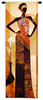 Amira by Keith Mallett | Woven Tapestry Wall Art Hanging | Elegant African Woman | 100% Cotton USA Size 48x16 Wall Tapestry
