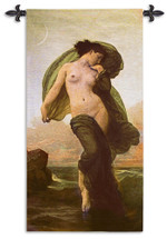 Evening Mood by William-Adolphe Bougeureau | Woven Tapestry Wall Art Hanging | Serene Subdued Coastal Female Form | 100% Cotton USA Size 63x34 Wall Tapestry