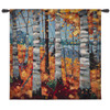 Border View by Graham Forsythe | Woven Tapestry Wall Art Hanging | Impressionistic Warm Autumn Birch Landscape | 100% Cotton USA Size 44x44 Wall Tapestry