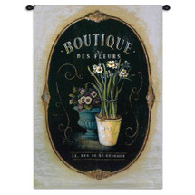 Floral Boutique by Angela Staehling | Woven Tapestry Wall Art Hanging | Vintage French Flower Shop Design | 100% Cotton USA Size 53x38 Wall Tapestry