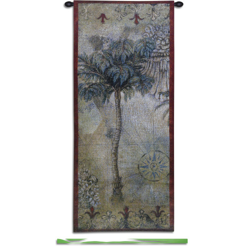 Masoala Panel II by Jill O'Flannery | Woven Tapestry Wall Art Hanging | Tropical West Indies Palm Trees | 100% Cotton USA Size 53x22 Wall Tapestry