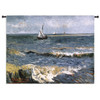 The Sea at Les Saintes Maries de la Mer by Vincent van Gogh | Woven Tapestry Wall Art Hanging | Impressionistic Mediterranean Fishing Village Masterpiece | 100% Cotton USA Size 53x41 Wall Tapestry