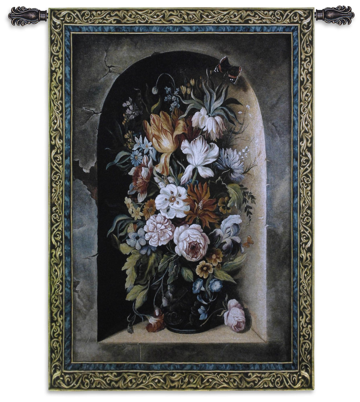 large floral tapestry