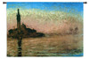 San Giorgio Maggiore at Dusk by Claude Monet | Woven Tapestry Wall Art Hanging | Warm Imressionist Venetian Sunset Masterpiece | 100% Cotton USA Size 53x38 Wall Tapestry