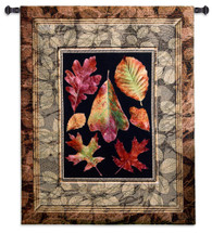 Autumn Glory Oak | Woven Tapestry Wall Art Hanging | Rustic Earthy Fall Leaves | 100% Cotton USA Size 52x42 Wall Tapestry