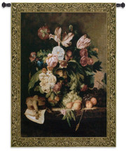 Musical Bouquet by Riccardo Bianchi | Woven Tapestry Wall Art Hanging | Blooming Floral Centerpiece with Violin and Sheet Music Still Life | 100% Cotton USA Size 76x53 Wall Tapestry