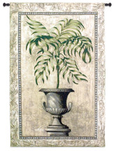 Southern Exposure II by Welby | Woven Tapestry Wall Art Hanging | Elegant Tropical Plant in Stone Vase Still Life | 100% Cotton USA Size 53x35 Wall Tapestry