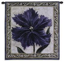 Tulip Unveiled I by Liz Jardine | Woven Tapestry Wall Art Hanging | Tulip Study Lone Flower Still Life | 100% Cotton USA Size 30x27 Wall Tapestry
