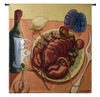 Lobster Fest by Will Rafuse | Woven Tapestry Wall Art Hanging | Abstract Seafood Dinner with Wine | 100% Cotton USA Size 53x53 Wall Tapestry