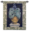 Tropical Urn I | Woven Tapestry Wall Art Hanging | Terracotta Urn Still Life on Stone Column | 100% Cotton USA Size 66x52 Wall Tapestry