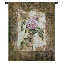 Blossoming Elegance I by Jae Dougall | Woven Tapestry Wall Art Hanging | Earthy Mixed Media Abstract Floral Artwork | 100% Cotton USA Size 53x41 Wall Tapestry
