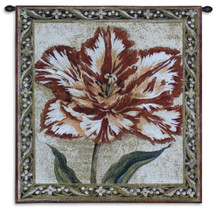 Tulip Unveiled II by Liz Jardine | Woven Tapestry Wall Art Hanging | Tulip Study Lone Flower Still Life | 100% Cotton USA Size 30x27 Wall Tapestry
