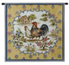 Roosters II | Woven Tapestry Wall Art Hanging | French Provincial Barnyard Hen and Rooster | 100% Cotton USA Size 35x35 Wall Tapestry