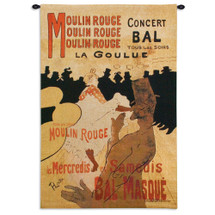 Moulin Rouge by Henri de Toulouse-Lautrec | Woven Tapestry Wall Art Hanging | Vintage French Cabaret Poster Advertisement | 100% Cotton USA Size 53x38 Wall Tapestry