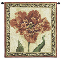Tulip Unveiled IV by Liz Jardine | Woven Tapestry Wall Art Hanging | Tulip Study Lone Flower Still Life | 100% Cotton USA Size 30x27 Wall Tapestry